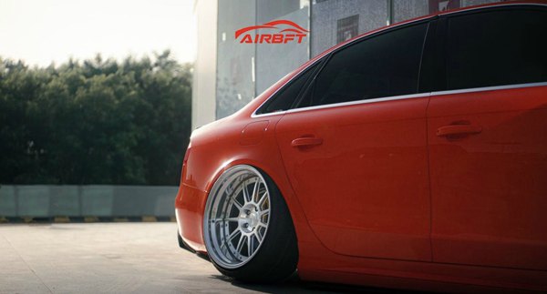 Indonesia red Audi a4b8 modified air suspension 