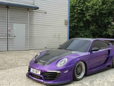 Purple Porsche sports car modified airbft airride from Korea Purple Porsche sports car modified airbft airride from Korea