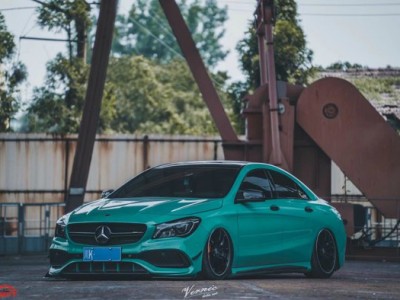 Benz Cla AirBFT AirRide “With his favorite green devil”