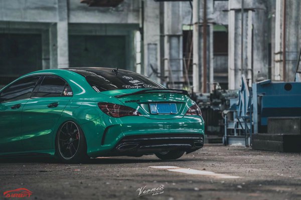 Benz Cla AirBFT AirRide “With his favorite green devil”
